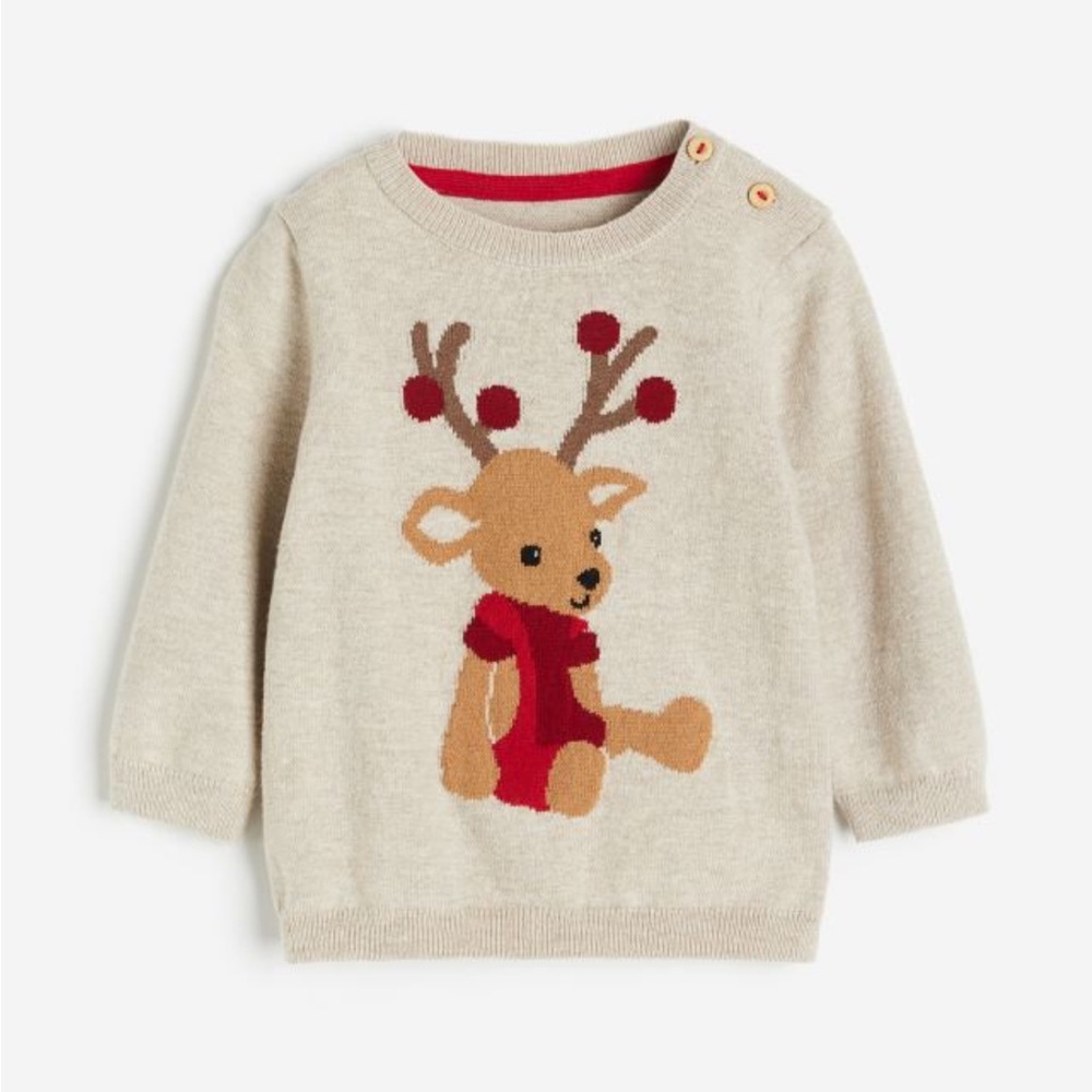 Knit Holiday Reindeer Sweater || H&M